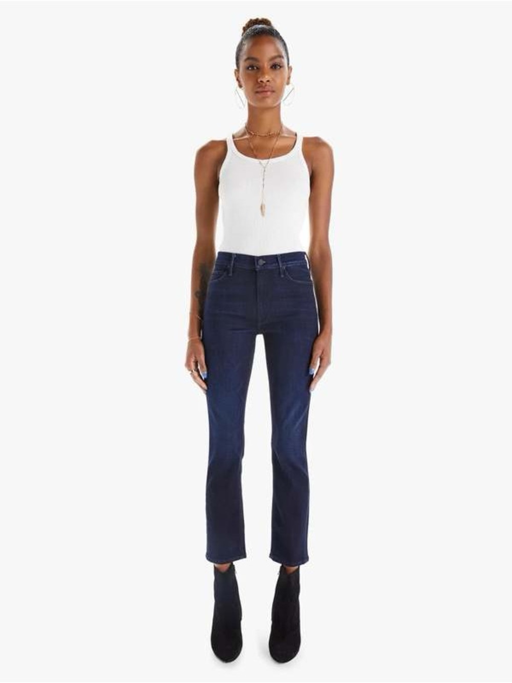 MOTHER The Mid Rise Dazzler Ankle Jeans Women’s 30 Now Or Never Dark Wash